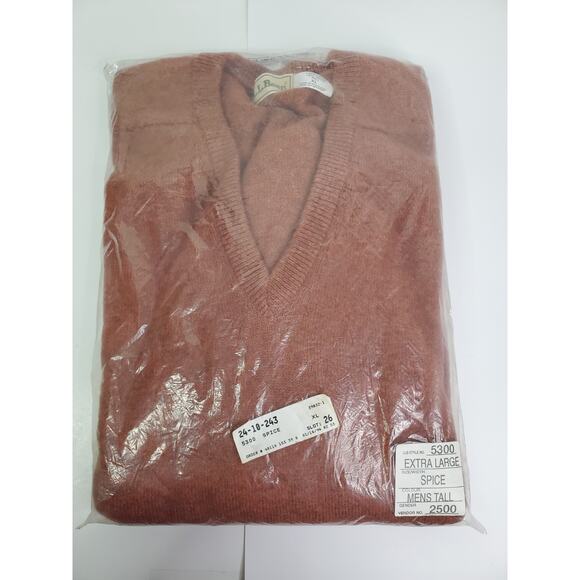 NWT Vintage LL Bean V Neck 100% Lambswool Sweater Pullover Long Sleeve Size XLT - Picture 8 of 8